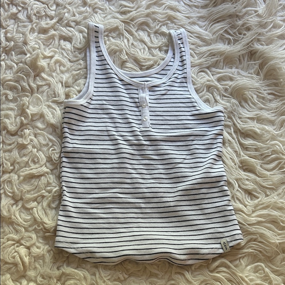 Abercrombie Kids Black and White Striped Tank Top